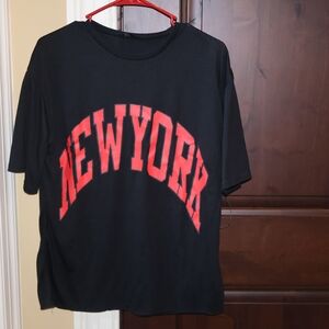 SHEIN Black Tee with Red Accent